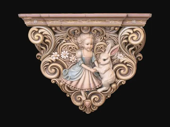 3D model for Girl and Rabbit Corbel