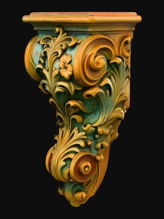 3D model for Floral Scrollwork Corbel