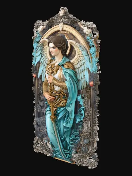 3D model for Angel with Golden Sword