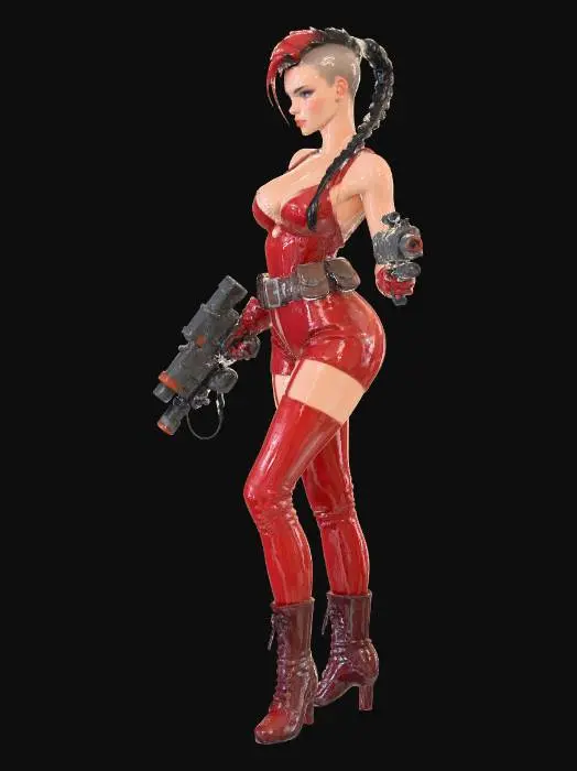 3D model for Woman in Red