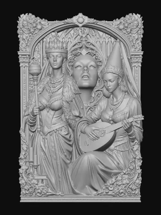 3D model for Queen and Lute Maiden