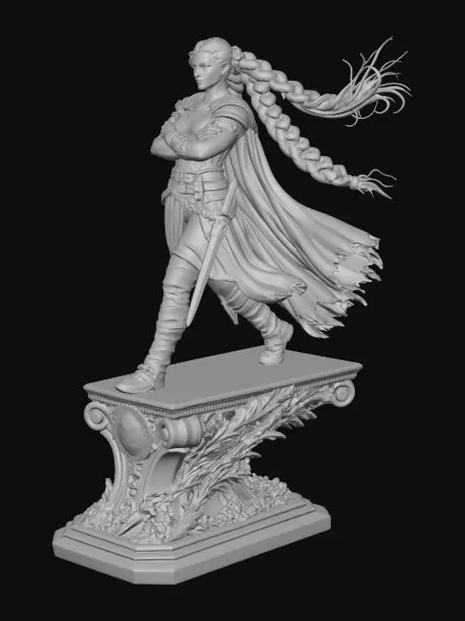 3D model for Slender Warrior Woman