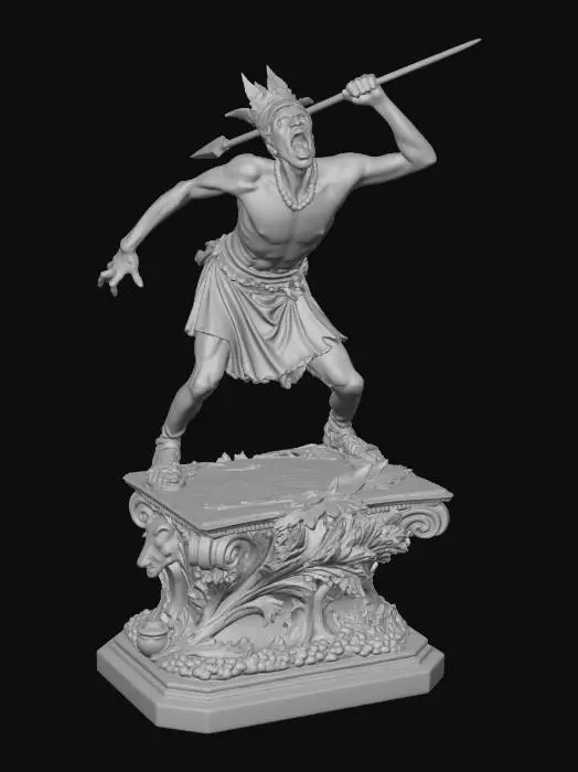 3D model for Struck Spear Warrior