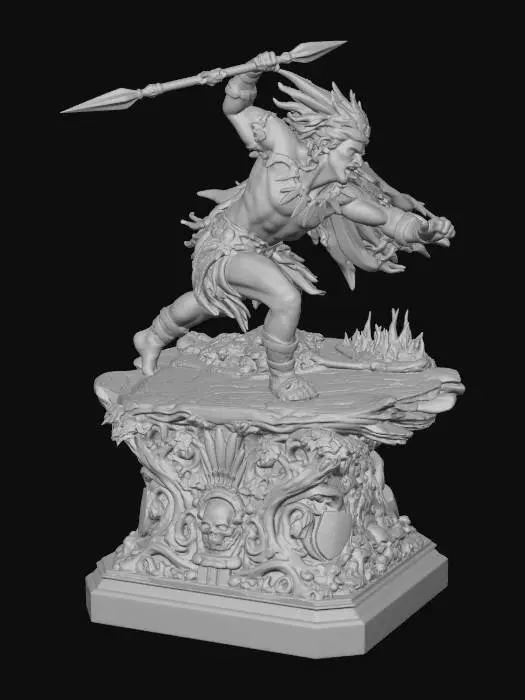 3D model for Tribal Warrior Running