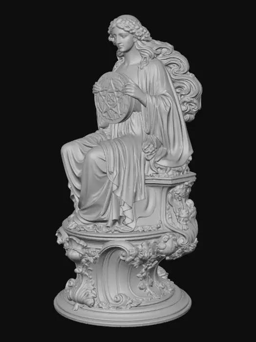 3D model for Seated Goddess with Pentacle