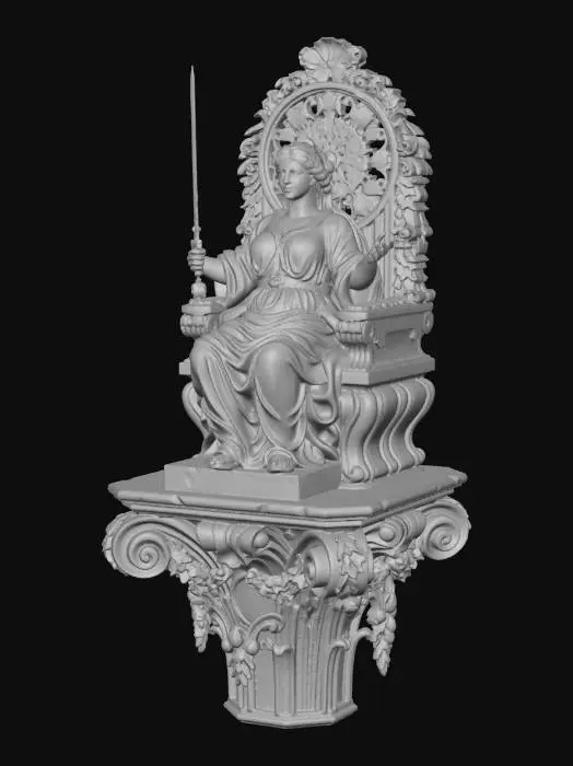 3D model for Lady Justice on Throne