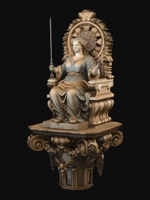 3D model for Lady Justice on Throne
