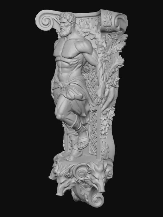 3D model for Hercules on Ornate Pedestal