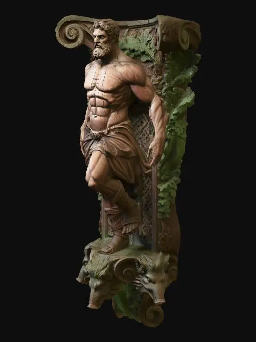 3D model for Hercules on Ornate Pedestal