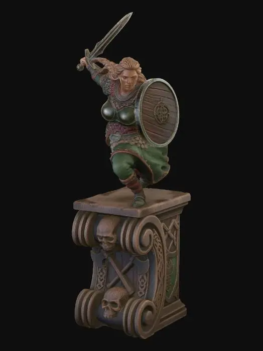 3D model for Shieldmaiden on Pedestal