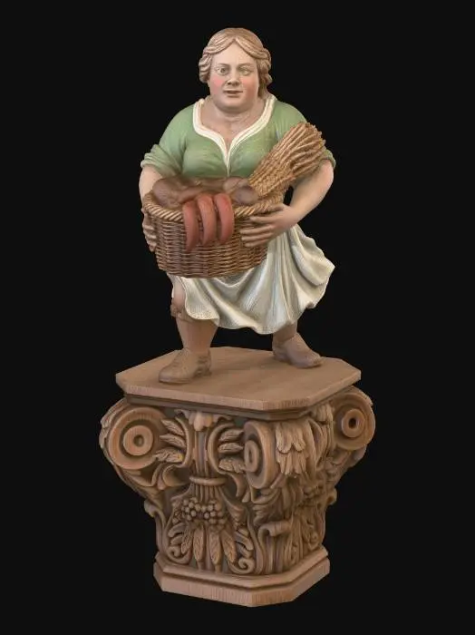 3D model for Girl with Bread Basket