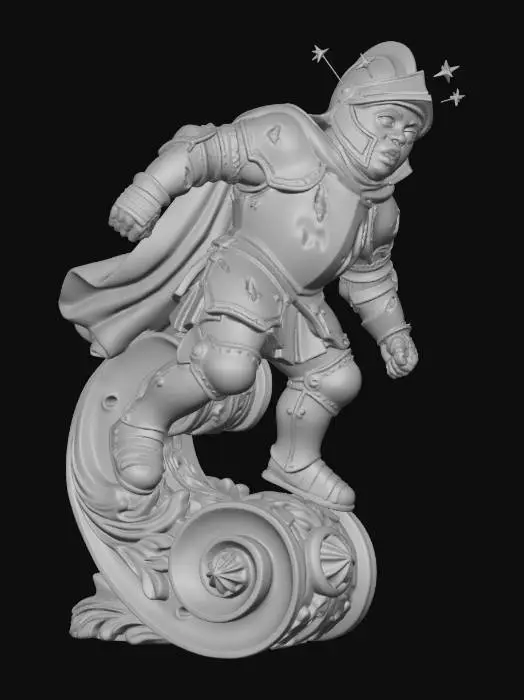 3D model for Knight on the Spiral Scroll