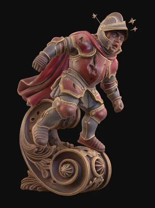 3D model for Knight on the Spiral Scroll
