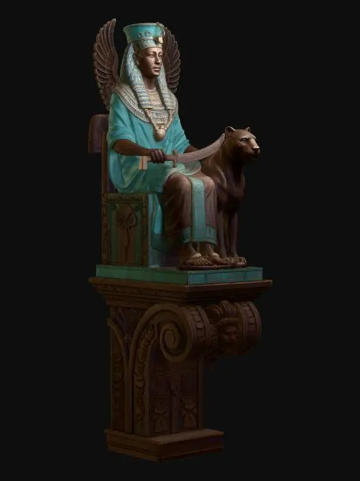 3D model for Deity on a Lion Throne