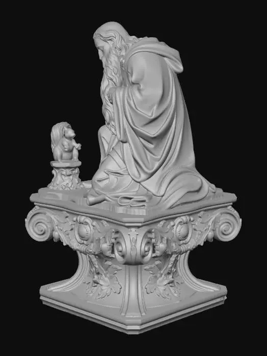 3D model for Kneeling Sage and Squirrel