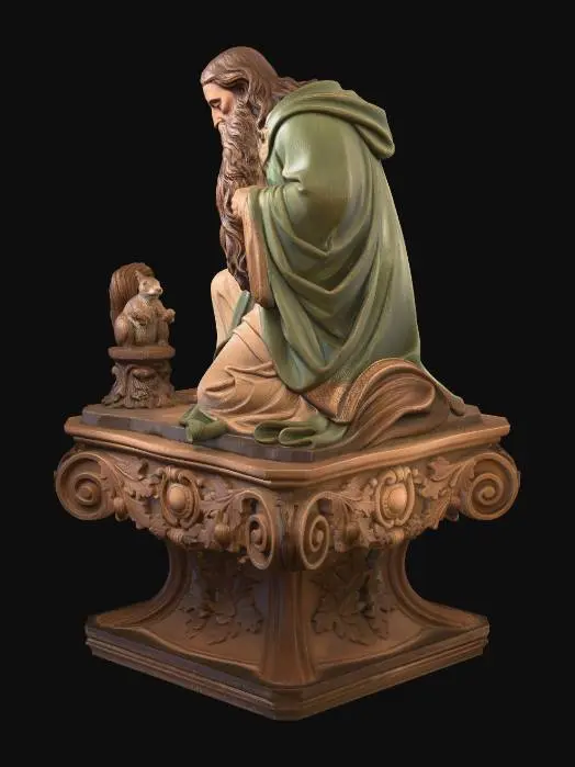 3D model for Kneeling Sage and Squirrel