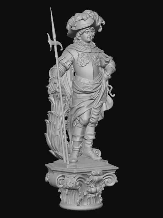 3D model for Knight with Halberd