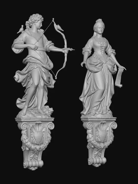3D model for Archer and Lady with Scroll