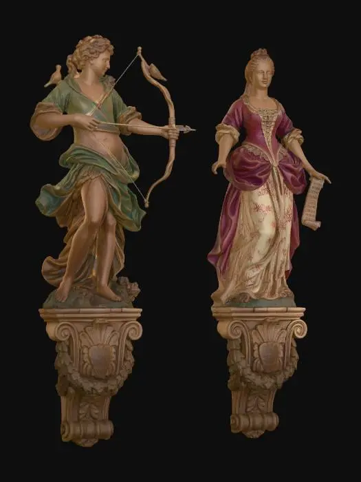 3D model for Archer and Lady with Scroll