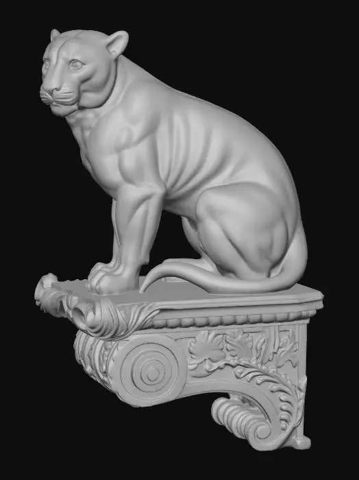 3D model for Panther on Scrollwork