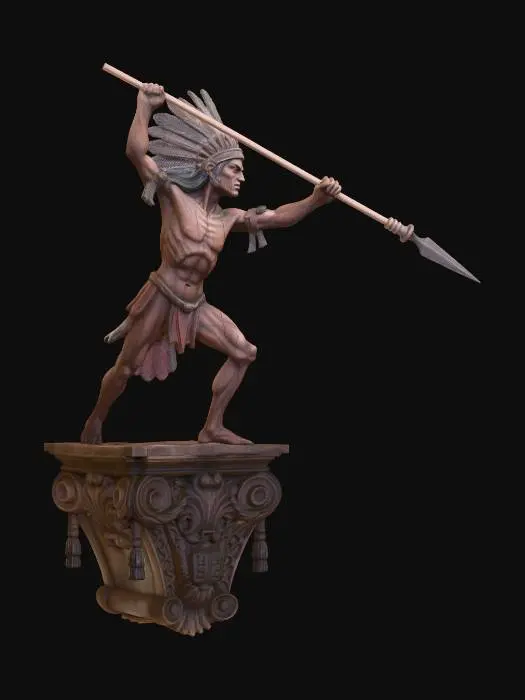 3D model for Feathered Spear Bearer