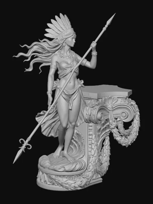 3D model for Feathered Warrior Goddess