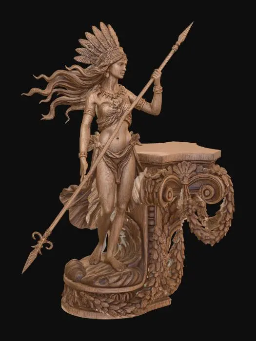 3D model for Feathered Warrior Goddess