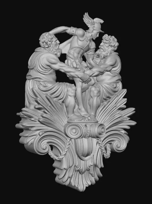 3D model for Warrior Between Wrestlers