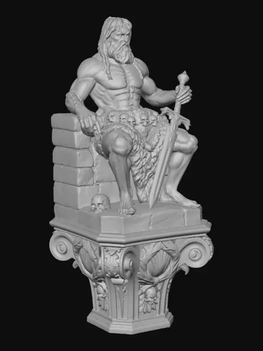 3D model for Skull King on Throne