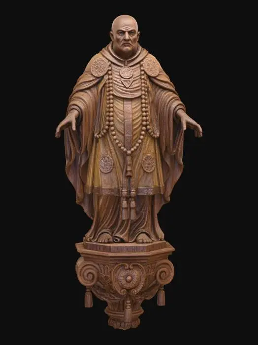 3D model for Wooden Rosary Monk