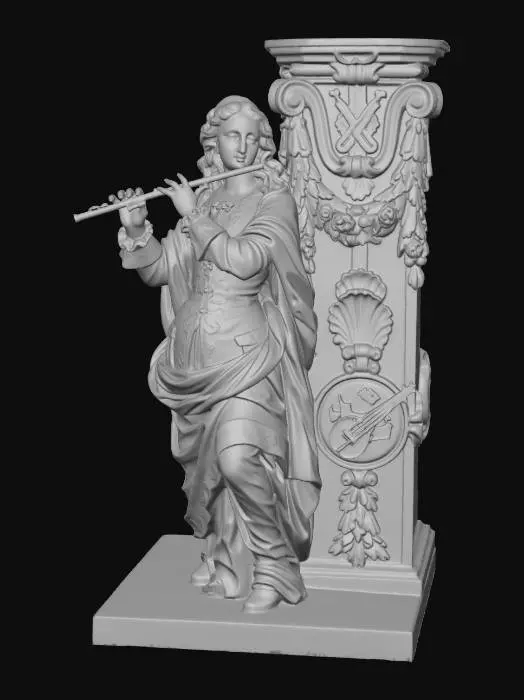 3D model for Flutist in Carved Wood