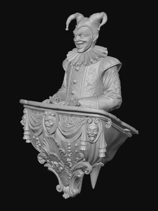 3D model for Harlequin Bust on Pedestal