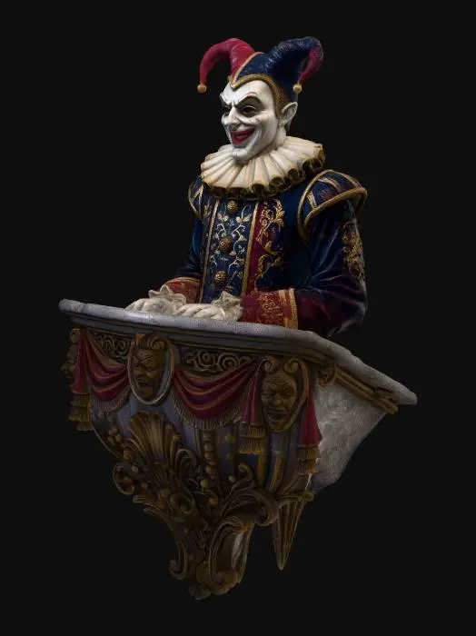3D model for Harlequin Bust on Pedestal