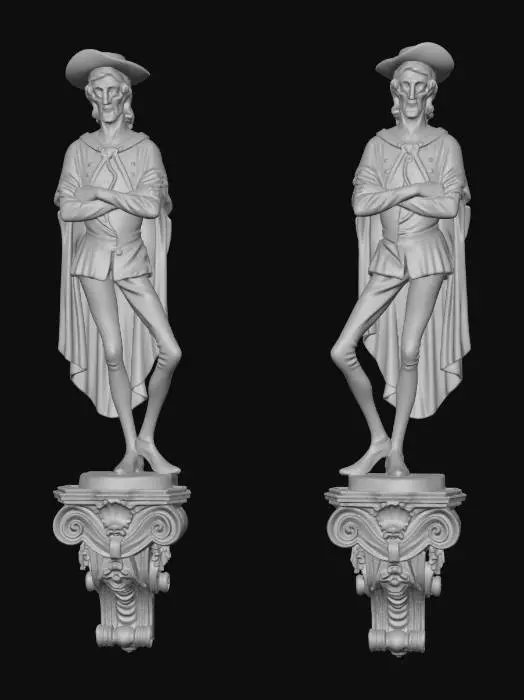 3D model for Twin Harlequin Statues