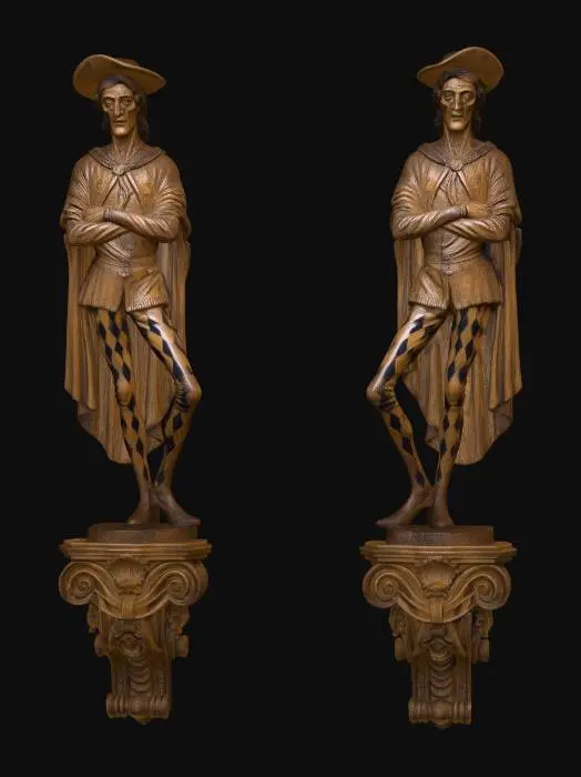 3D model for Twin Harlequin Statues
