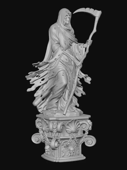 3D model for Grim Reaper on Pedestal