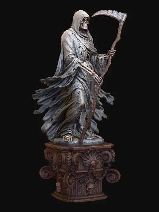 3D model for Grim Reaper on Pedestal