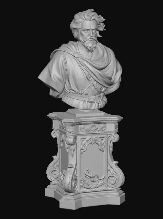 3D model for Timeless Sage on Ornate Pedestal
