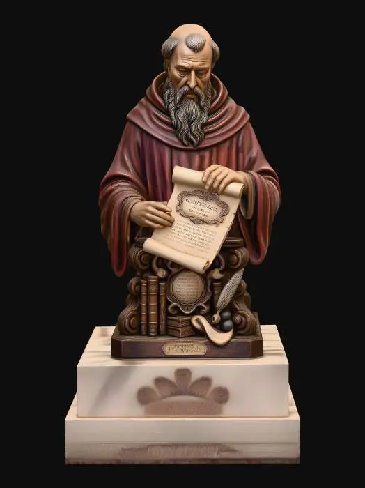 3D model for Monk with Scroll