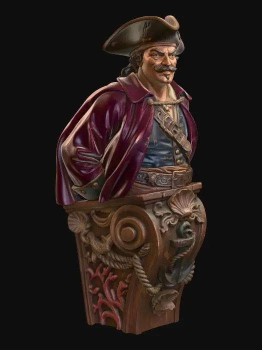 3D model for Pirate on the Carved Pedestal