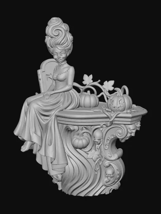 3D model for Graveyard Maiden with Pumpkins