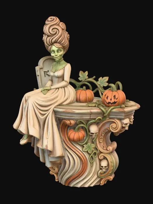 3D model for Graveyard Maiden with Pumpkins
