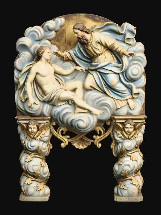 3D model for God and Adam in the Clouds