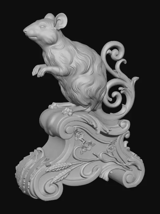 3D model for Gilded Mouse on Scrollwork