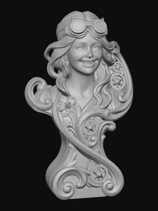 3D model for Rococo_Art_Nouveau_Bust