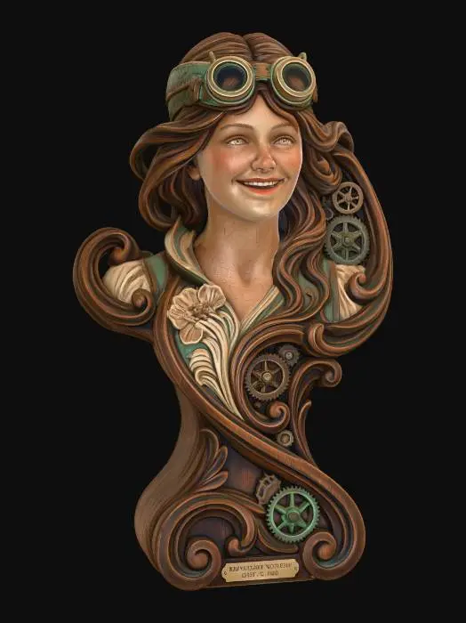 3D model for Rococo_Art_Nouveau_Bust