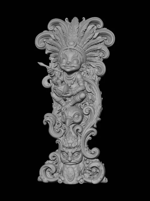 3D model for Scrollwork Sprite: The Painter Child