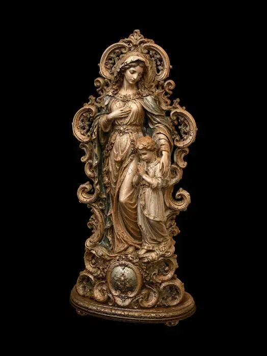 3D model for Madonna and Child in Ornate Baroque Sculpture