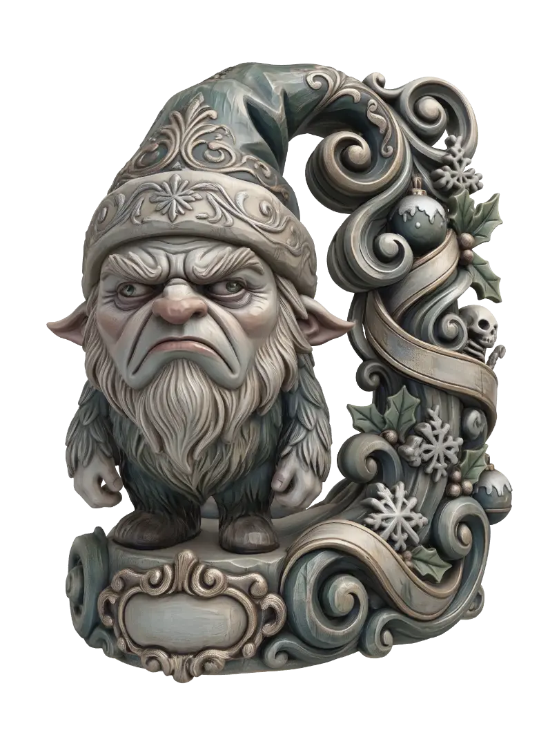 Modelo 3D de Hyper-realistic wooden carved Rococo–Art Nouveau caricatural chibi statue of… - Roccoartnouveau, gerado por IA