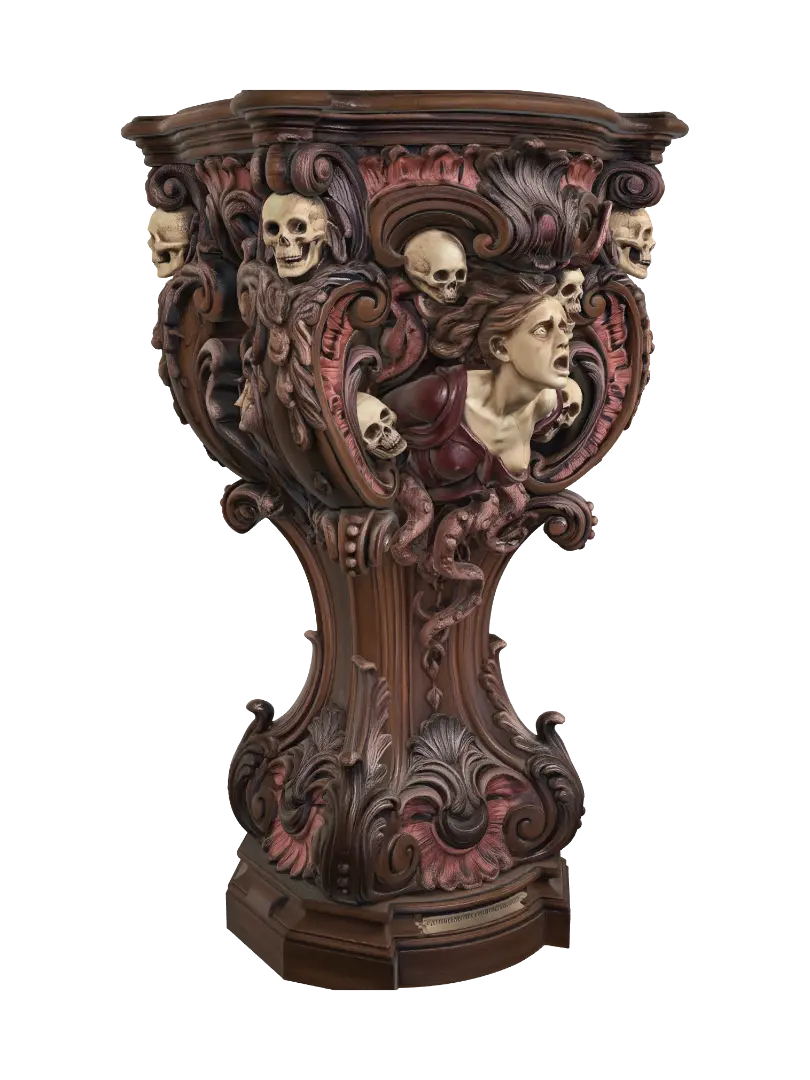 Transform an eldritch mass of screaming skulls, writhing tentacles and a terrified… - Roccoco 3D model, vytvořený pomocí AI